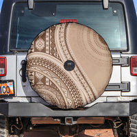 Bula Fiji Vintage Tapa Spare Tire Cover Kaivity Masi Wave Motifs - Mocha
