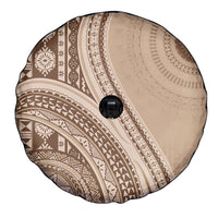 Bula Fiji Vintage Tapa Spare Tire Cover Kaivity Masi Wave Motifs - Mocha