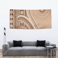 Bula Fiji Vintage Tapa Tapestry Kaivity Masi Wave Motifs - Mocha