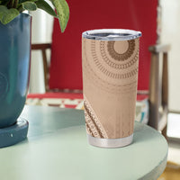 Bula Fiji Vintage Tapa Tumbler Cup Kaivity Masi Wave Motifs - Mocha LT7 - Polynesian Pride