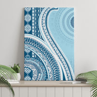 Bula Fiji Vintage Tapa Canvas Wall Art Kaivity Masi Wave Motifs - Turquoise LT7 - Polynesian Pride