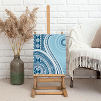 Bula Fiji Vintage Tapa Canvas Wall Art Kaivity Masi Wave Motifs - Turquoise LT7 - Polynesian Pride
