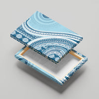 Bula Fiji Vintage Tapa Canvas Wall Art Kaivity Masi Wave Motifs - Turquoise LT7 - Polynesian Pride