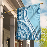 Bula Fiji Vintage Tapa Garden Flag Kaivity Masi Wave Motifs - Turquoise LT7 House Flag Turquoise - Polynesian Pride