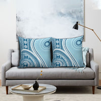 Bula Fiji Vintage Tapa Pillow Cover Kaivity Masi Wave Motifs - Turquoise