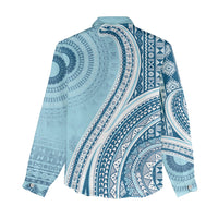 Bula Fiji Vintage Tapa Women Casual Shirt Kaivity Masi Wave Motifs - Turquoise LT7 - Polynesian Pride