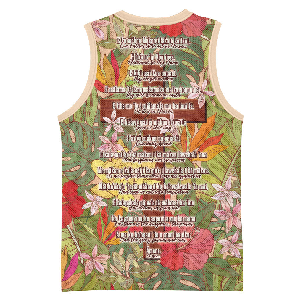 Mahalo Hawaii - Ka Pule a ka Haku Basketball Jersey Tropical Flowers LT7 - Polynesian Pride