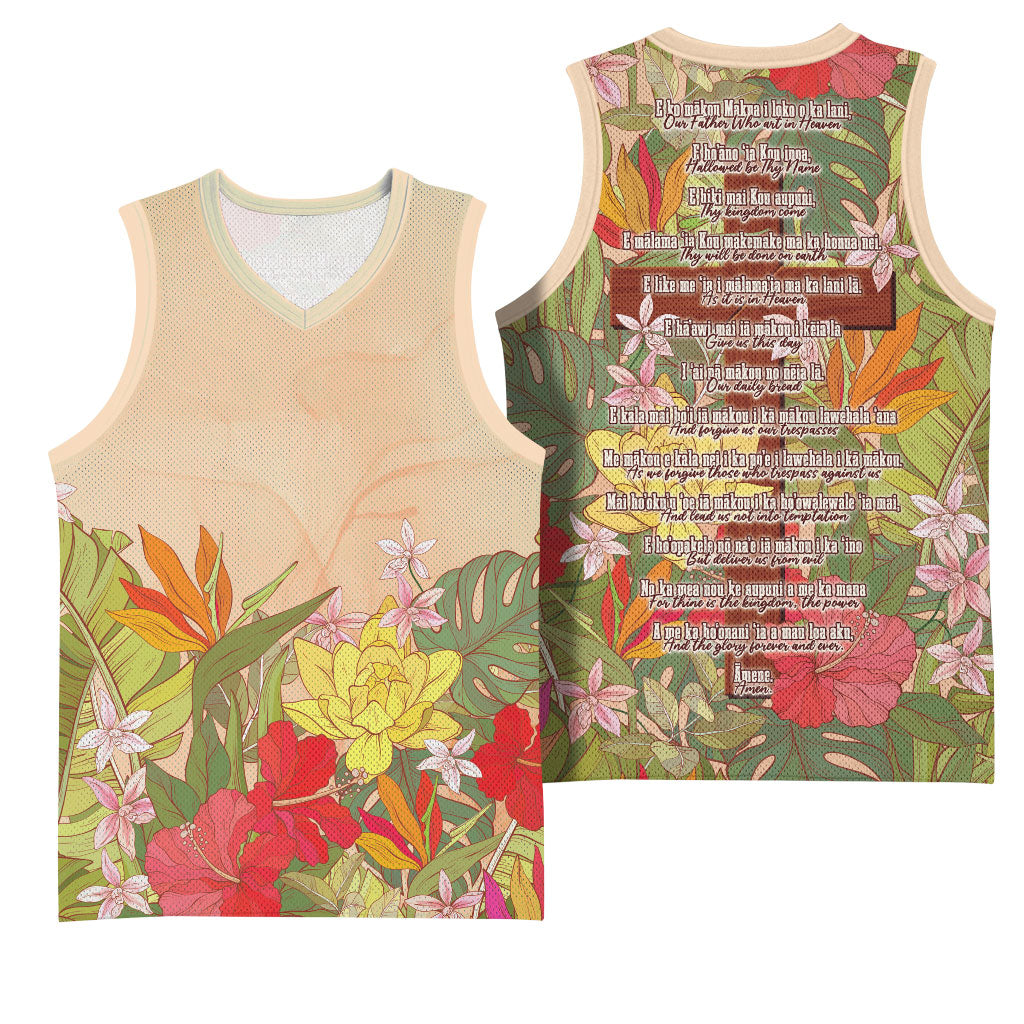 Mahalo Hawaii - Ka Pule a ka Haku Basketball Jersey Tropical Flowers LT7 - Polynesian Pride
