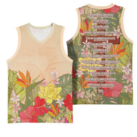 Mahalo Hawaii - Ka Pule a ka Haku Basketball Jersey Tropical Flowers LT7 - Polynesian Pride