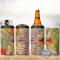 Mahalo Hawaii - Ka Pule a ka Haku 4 in 1 Can Cooler Tumbler Tropical Flowers LT7 - Polynesian Pride