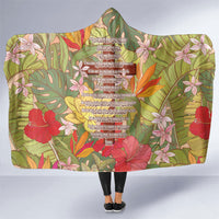 Mahalo Hawaii - Ka Pule a ka Haku Hooded Blanket Tropical Flowers LT7 One Size Coral Pink - Polynesian Pride