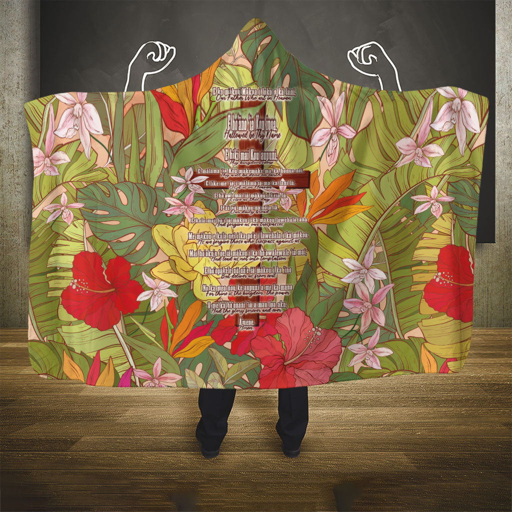 Mahalo Hawaii - Ka Pule a ka Haku Hooded Blanket Tropical Flowers LT7 - Polynesian Pride
