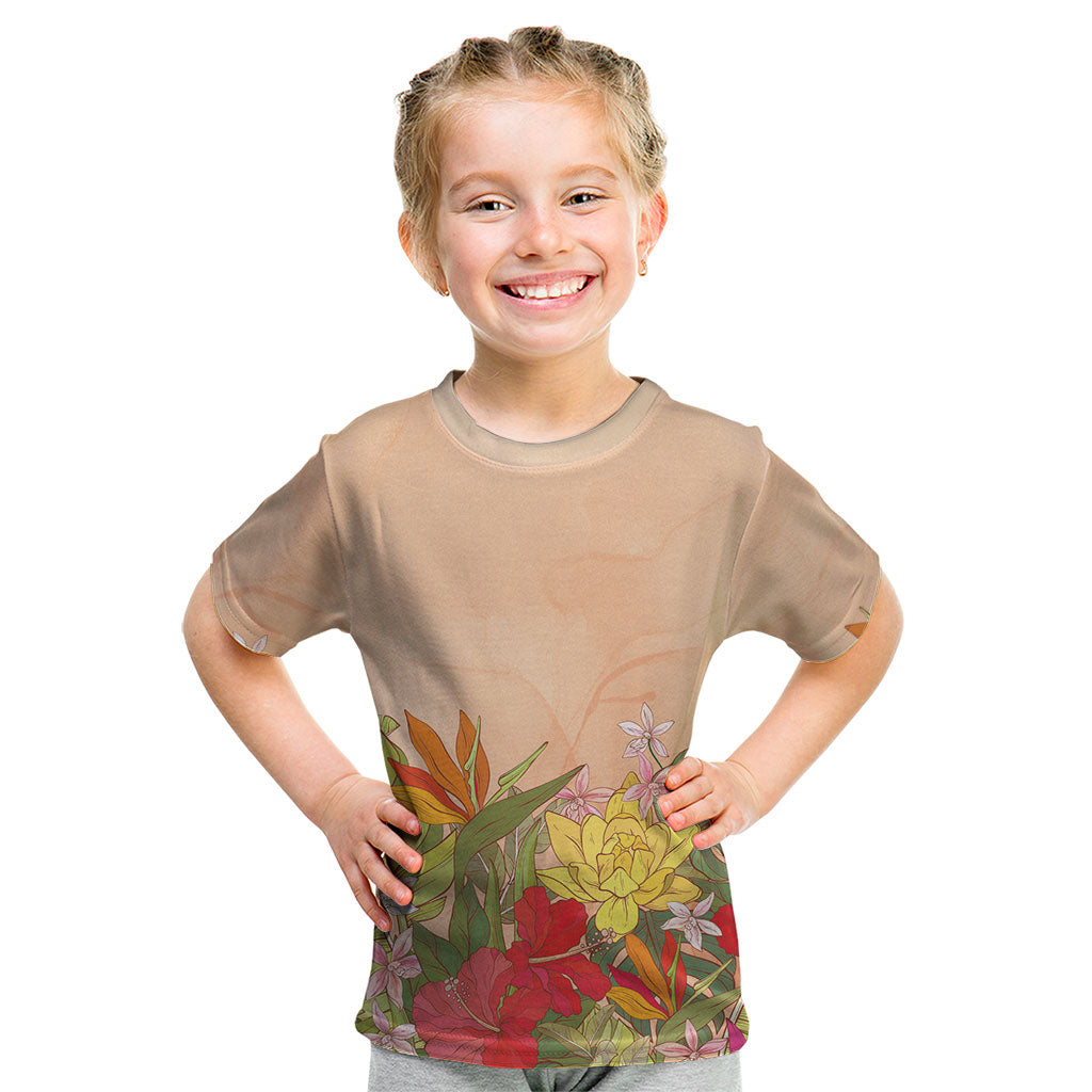 Mahalo Hawaii - ⁠Ka Pule a ka Haku Kid T Shirt Tropical Flowers