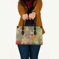 Mahalo Hawaii - Ka Pule a ka Haku Leather Bag Tropical Flowers LT7 - Polynesian Pride