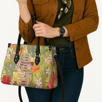 Mahalo Hawaii - Ka Pule a ka Haku Leather Bag Tropical Flowers LT7 - Polynesian Pride