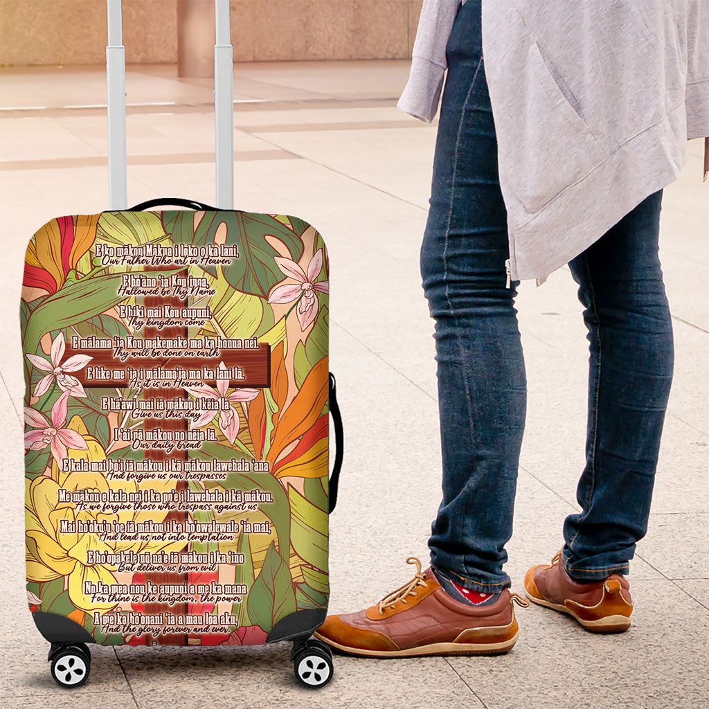 Mahalo Hawaii - Ka Pule a ka Haku Luggage Cover Tropical Flowers LT7 Coral Pink - Polynesian Pride