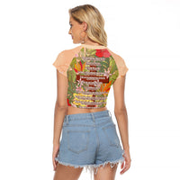 Mahalo Hawaii - Ka Pule a ka Haku Raglan Cropped T Shirt Tropical Flowers LT7 - Polynesian Pride