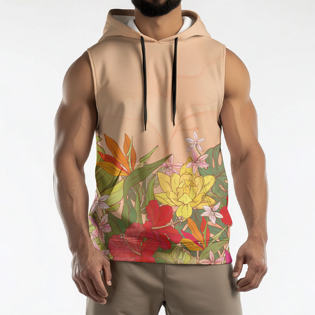 Mahalo Hawaii - Ka Pule a ka Haku Sleeveless Hoodie Tropical Flowers LT7 - Polynesian Pride