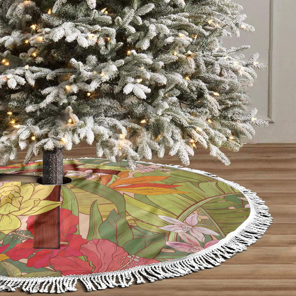 Mahalo Hawaii - ⁠Ka Pule a ka Haku Tree Skirt Tropical Flowers