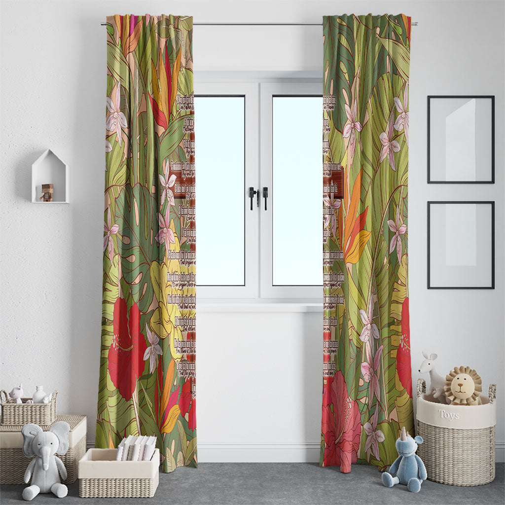 Mahalo Hawaii - Ka Pule a ka Haku Window Curtain Tropical Flowers LT7 - Polynesian Pride