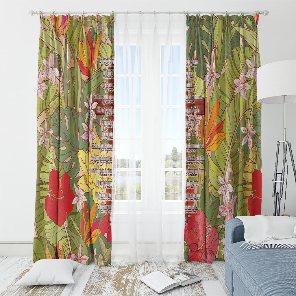 Mahalo Hawaii - Ka Pule a ka Haku Window Curtain Tropical Flowers LT7 - Polynesian Pride