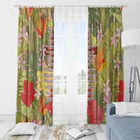 Mahalo Hawaii - Ka Pule a ka Haku Window Curtain Tropical Flowers LT7 - Polynesian Pride