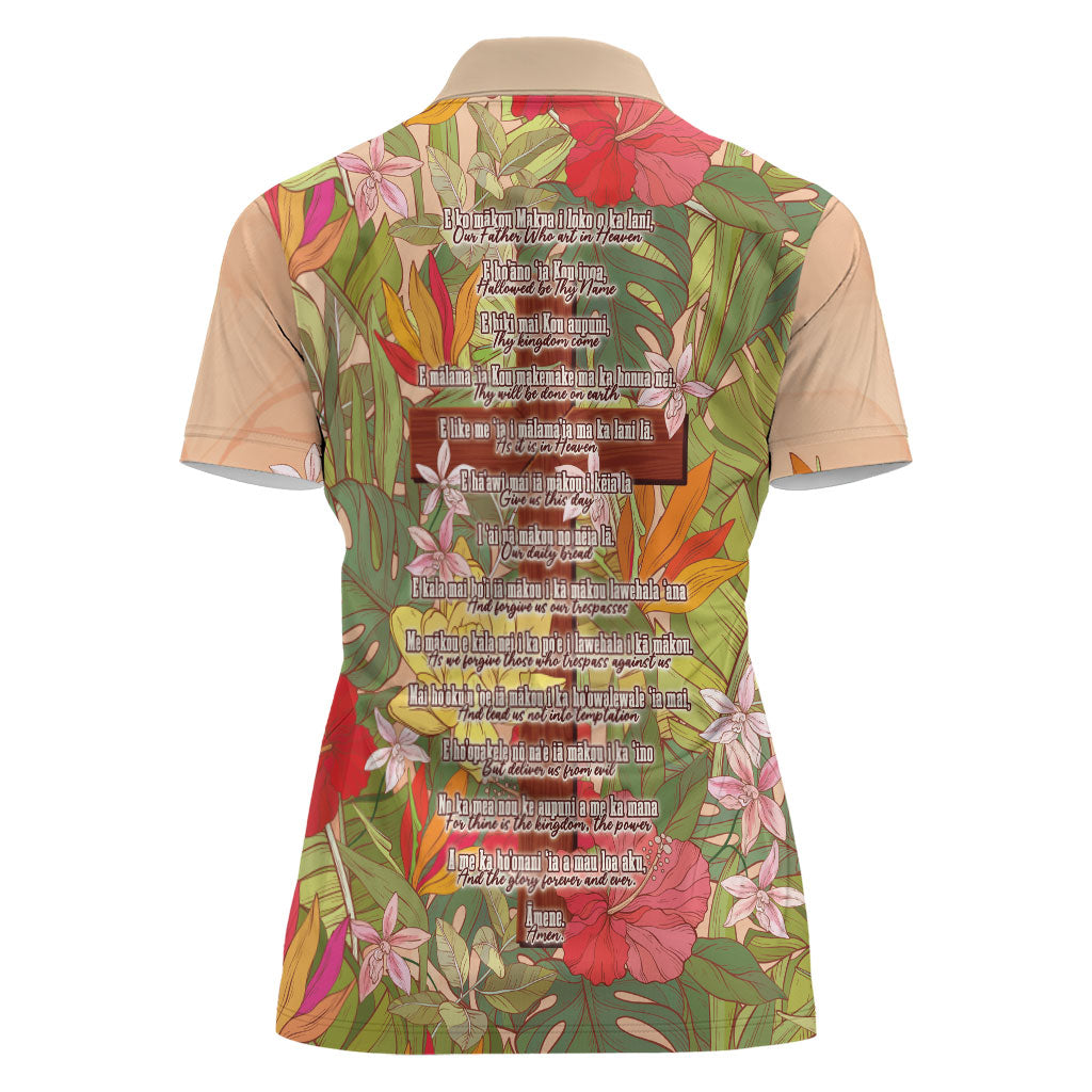 Mahalo Hawaii - Ka Pule a ka Haku Women Polo Shirt Tropical Flowers LT7 - Polynesian Pride