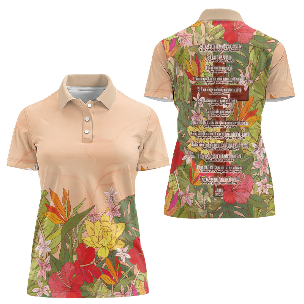 Mahalo Hawaii - Ka Pule a ka Haku Women Polo Shirt Tropical Flowers LT7 - Polynesian Pride