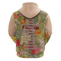 Mahalo Hawaii - Ka Pule a ka Haku Zip Hoodie Tropical Flowers LT7 - Polynesian Pride