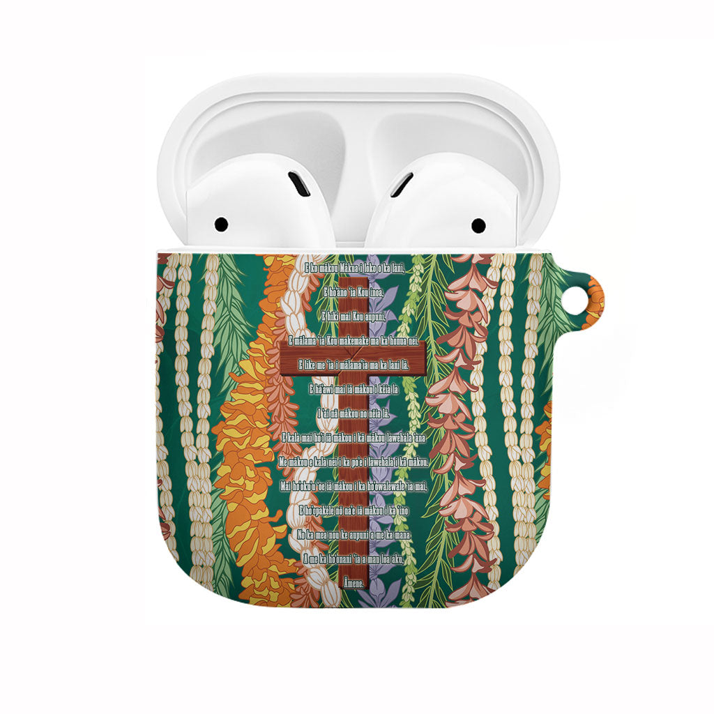 Mahalo Hawaii - Ka Pule a ka Haku AirPods Case Mixed Lei LT7 Sage Green - Polynesian Pride