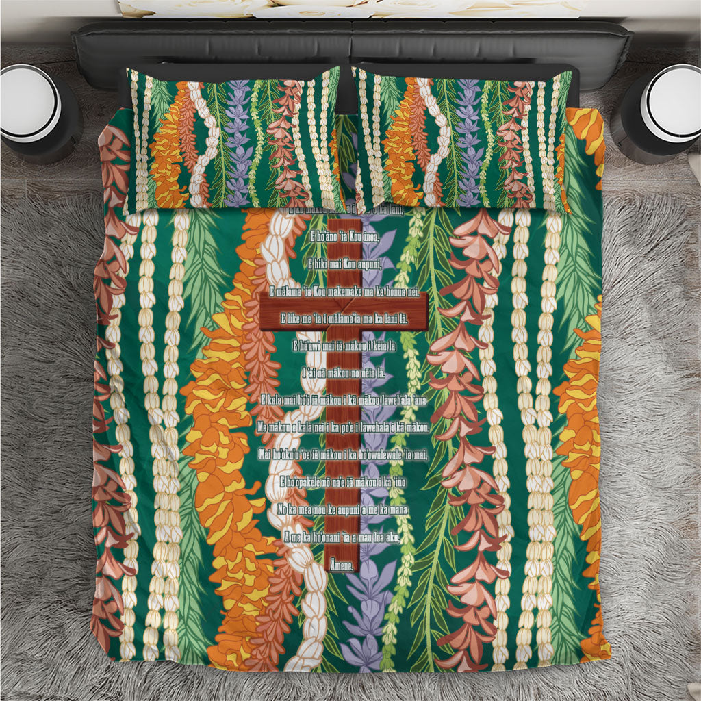 Mahalo Hawaii - Ka Pule a ka Haku Bedding Set Mixed Lei LT7 Sage Green - Polynesian Pride