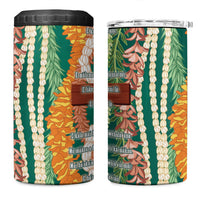Mahalo Hawaii - Ka Pule a ka Haku 4 in 1 Can Cooler Tumbler Mixed Lei LT7 One Size: 16 oz Sage Green - Polynesian Pride