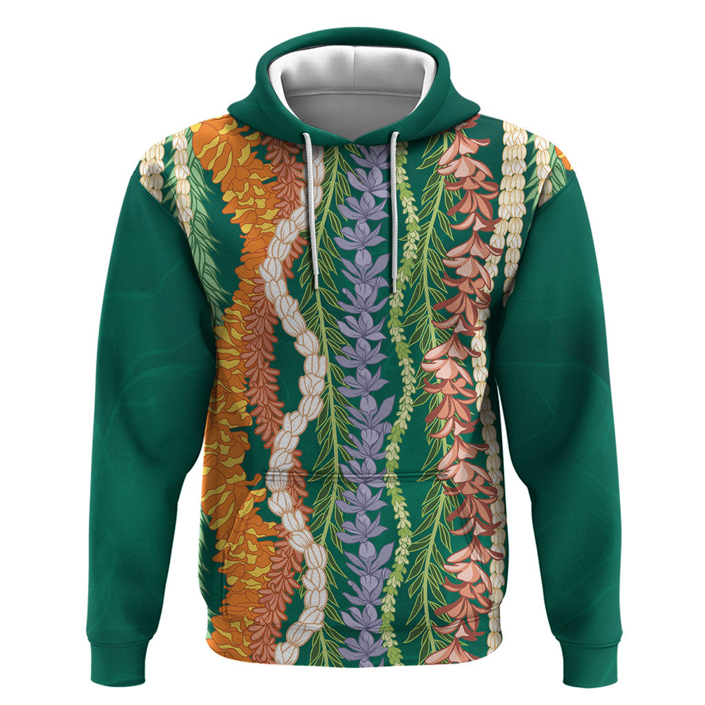 Mahalo Hawaii - Ka Pule a ka Haku Hoodie Mixed Lei LT7 Pullover Hoodie Sage Green - Polynesian Pride