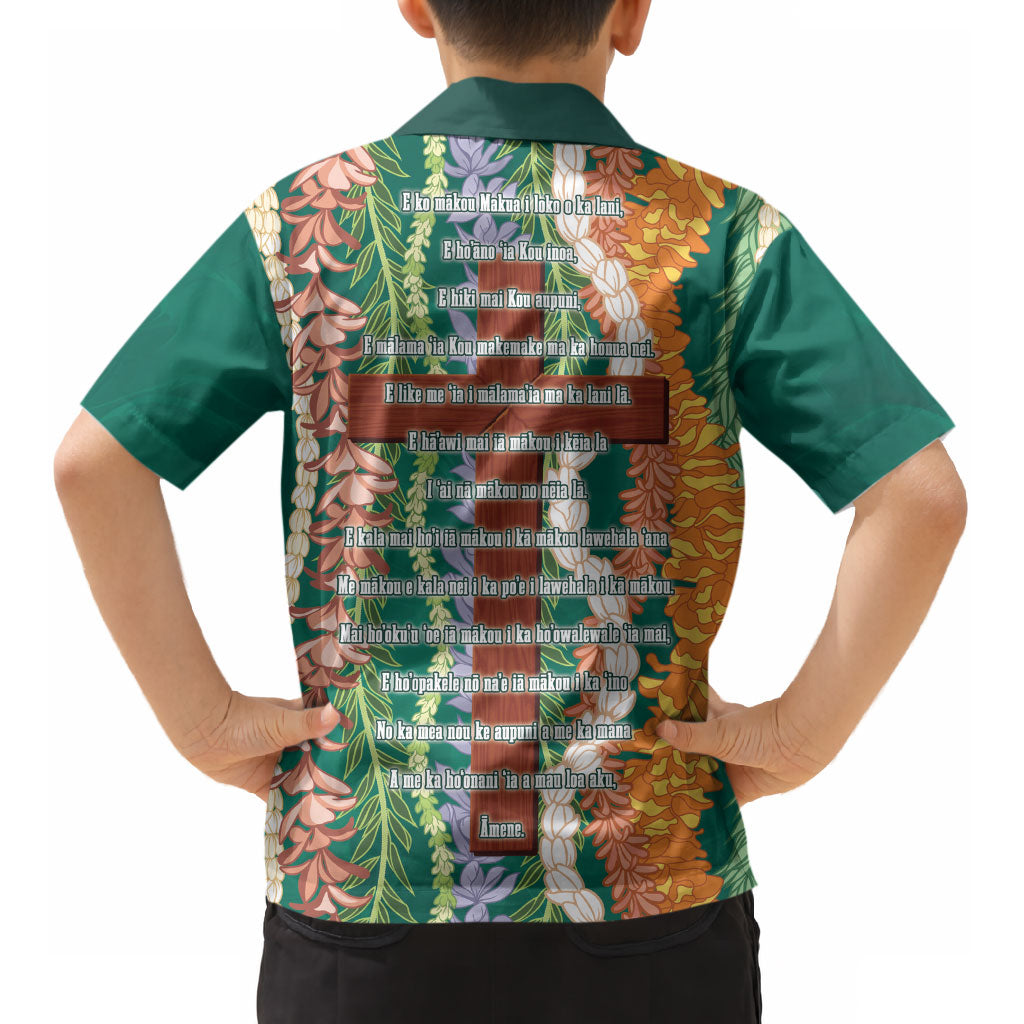 Mahalo Hawaii - ⁠Ka Pule a ka Haku Kid Hawaiian Shirt Mixed Lei