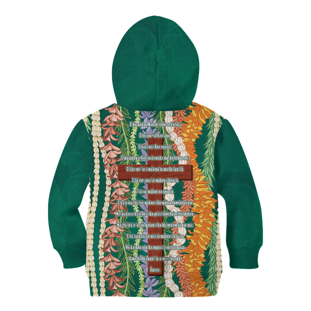 Mahalo Hawaii - Ka Pule a ka Haku Kid Hoodie Mixed Lei LT7 - Polynesian Pride