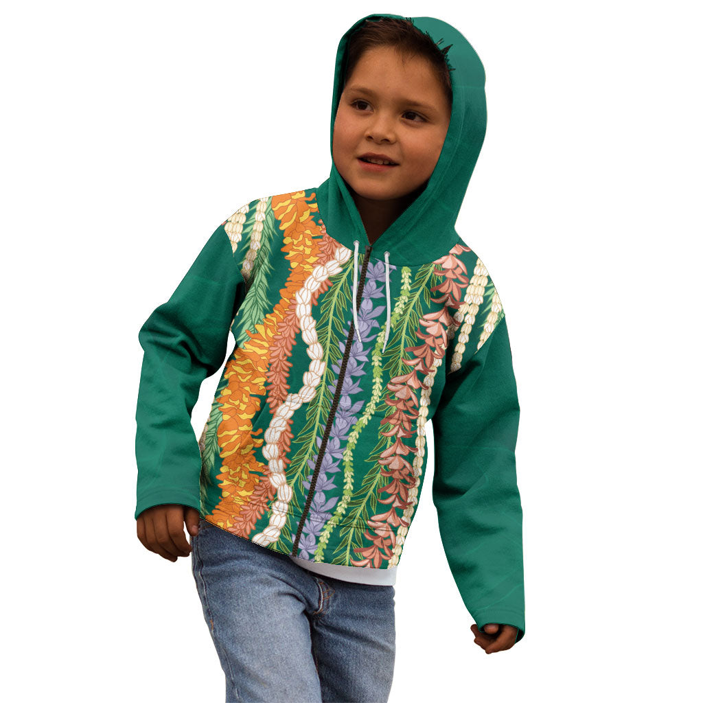 Mahalo Hawaii - Ka Pule a ka Haku Kid Hoodie Mixed Lei LT7 - Polynesian Pride