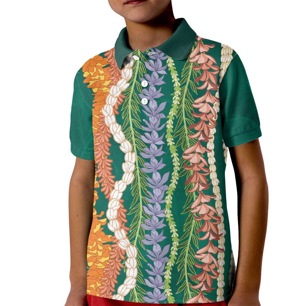 Mahalo Hawaii - ⁠Ka Pule a ka Haku Kid Polo Shirt Mixed Lei