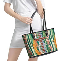 Mahalo Hawaii - Ka Pule a ka Haku Leather Tote Bag Mixed Lei LT7 - Polynesian Pride