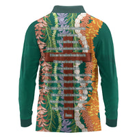 Mahalo Hawaii - Ka Pule a ka Haku Long Sleeve Polo Shirt Mixed Lei LT7 - Polynesian Pride