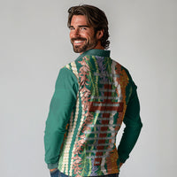 Mahalo Hawaii - Ka Pule a ka Haku Long Sleeve Polo Shirt Mixed Lei LT7 - Polynesian Pride