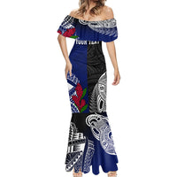 Personalised New Zealand Vs Samoa Rugby Mermaid Dress Go Champions LT7 - Polynesian Pride