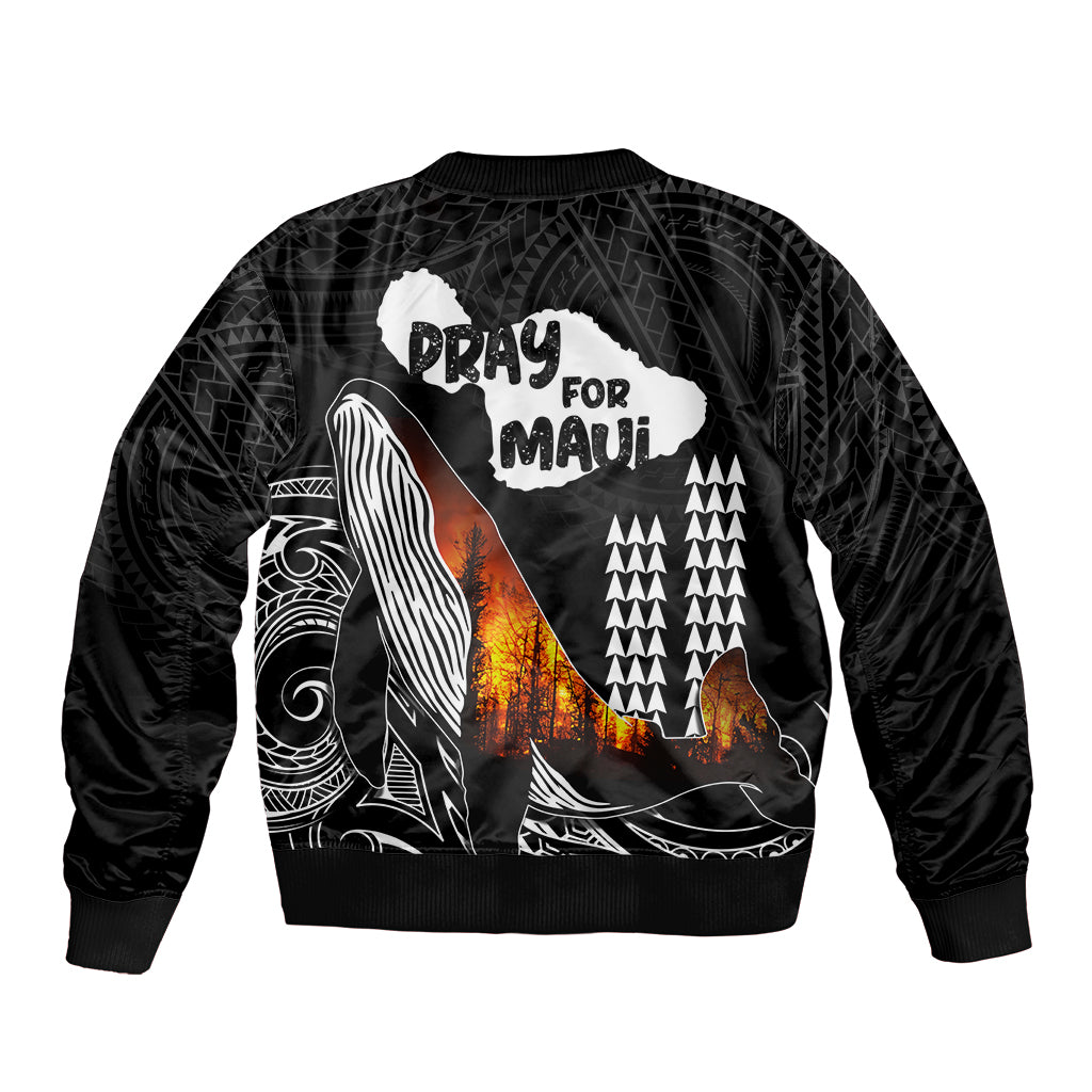 Hawaii Humpback Whale Bomber Jacket Be Strong - Pray For Maui LT7 - Polynesian Pride