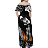 Hawaii Humpback Whale Family Matching Off Shoulder Maxi Dress and Hawaiian Shirt Be Strong - Pray For Maui LT7 - Polynesian Pride