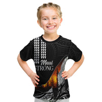 Hawaii Humpback Whale Kid T Shirt Be Strong - Pray For Maui LT7 Black - Polynesian Pride