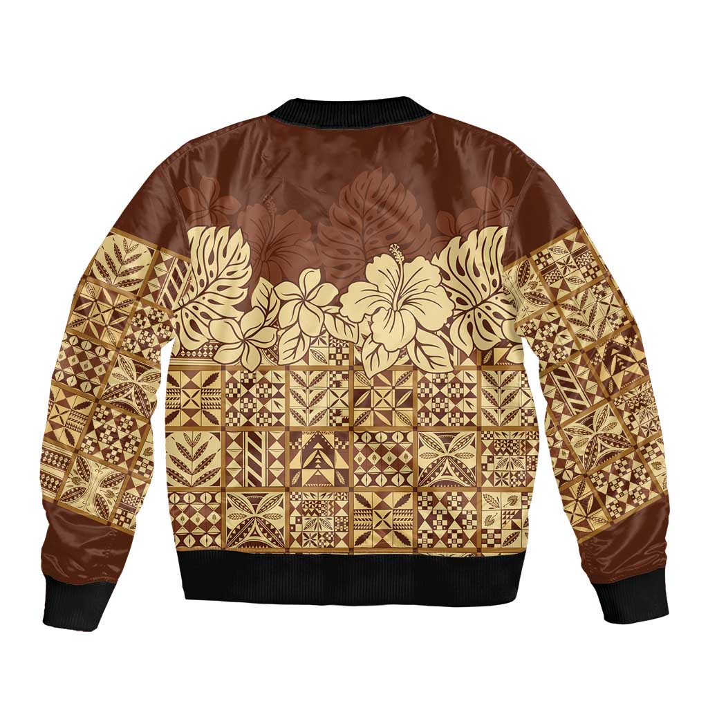Niue Hiapo Motif Bomber Jacket Tapa Classic