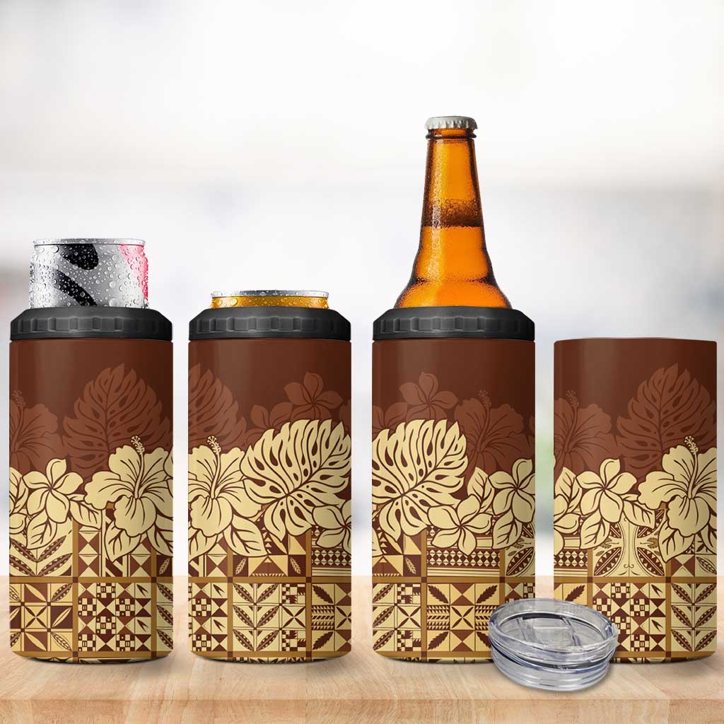 Niue Hiapo Motif 4 in 1 Can Cooler Tumbler Tapa Classic