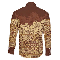 Niue Hiapo Motif Family Matching Off The Shoulder Long Sleeve Dress and Hawaiian Shirt Tapa Classic