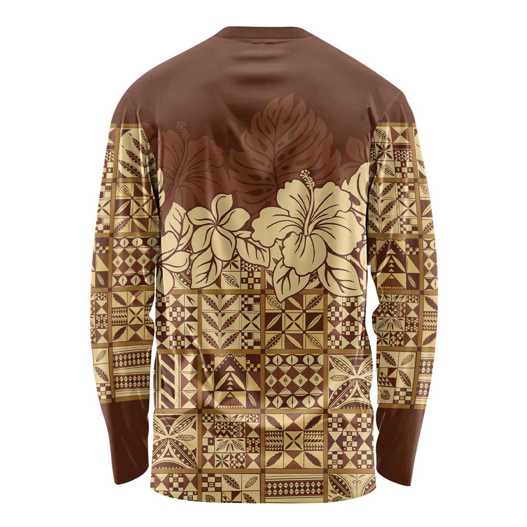 Niue Hiapo Motif Long Sleeve Shirt Tapa Classic