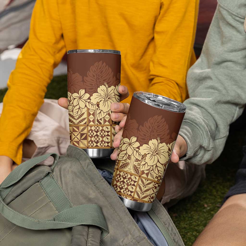 Niue Hiapo Motif Tumbler Cup Tapa Classic