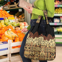 Niue Hiapo Motif Grocery Bag Tapa Classic - Black Ver